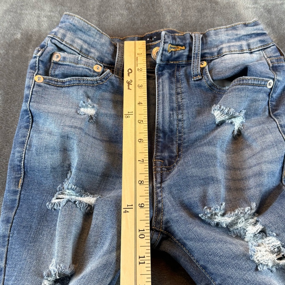 AEROPOSTALE Women's Super High Rise Jegging Distressed Size 2 Short - Picture 6 of 10